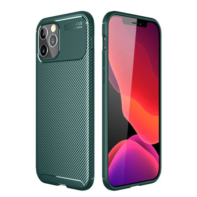 Apple İphone 11 Pro Max Kılıf Auto Focus Karbon Kapak - Yeşil