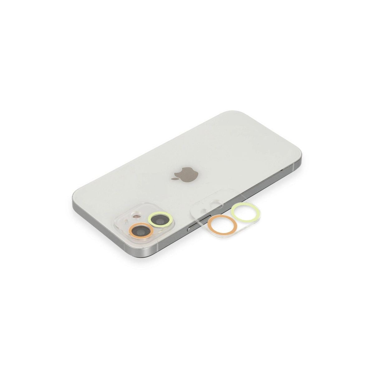 Apple İphone 11 Renkli Kamera Lens Koruma Cam - turuncu