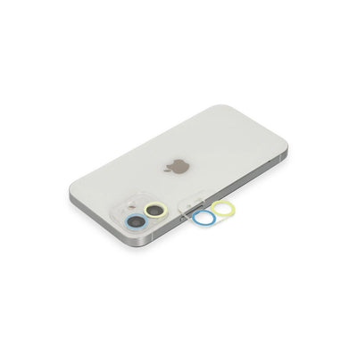 Apple İphone 11 Renkli Kamera Lens Koruma Cam - Sarı-mavi