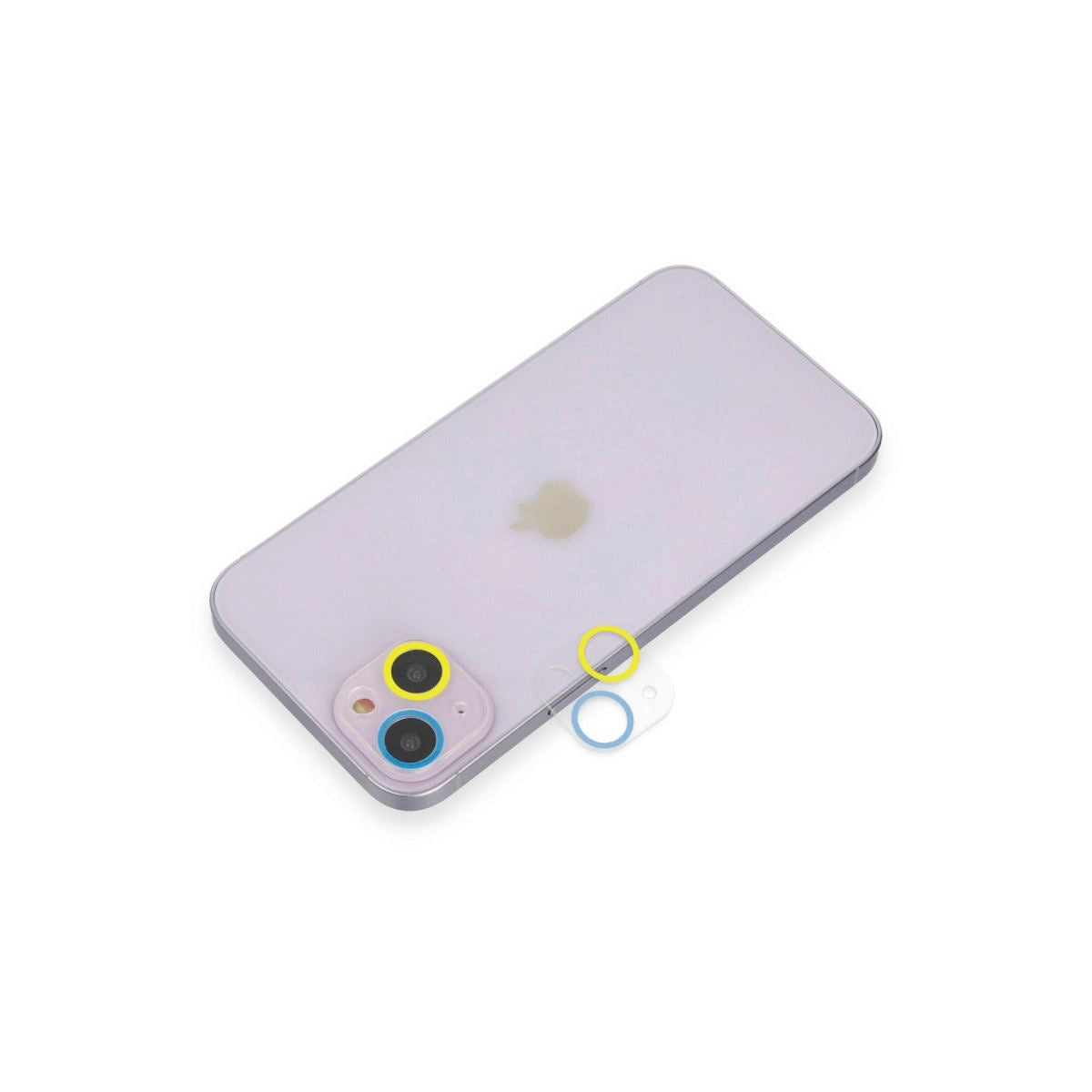 Apple İphone 13 Renkli Kamera Lens Koruma Cam - mavi
