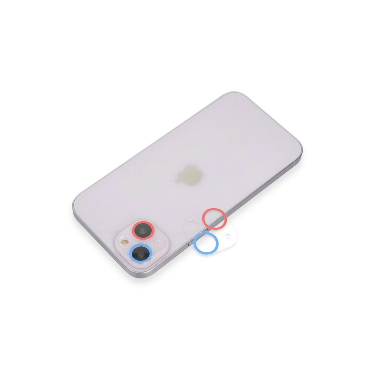 Apple İphone 13 Mini Renkli Kamera Lens Koruma Cam - Pembe-mavi