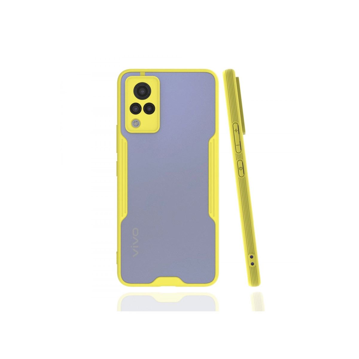 Vivo V21 Kılıf Platin Silikon - Sarı