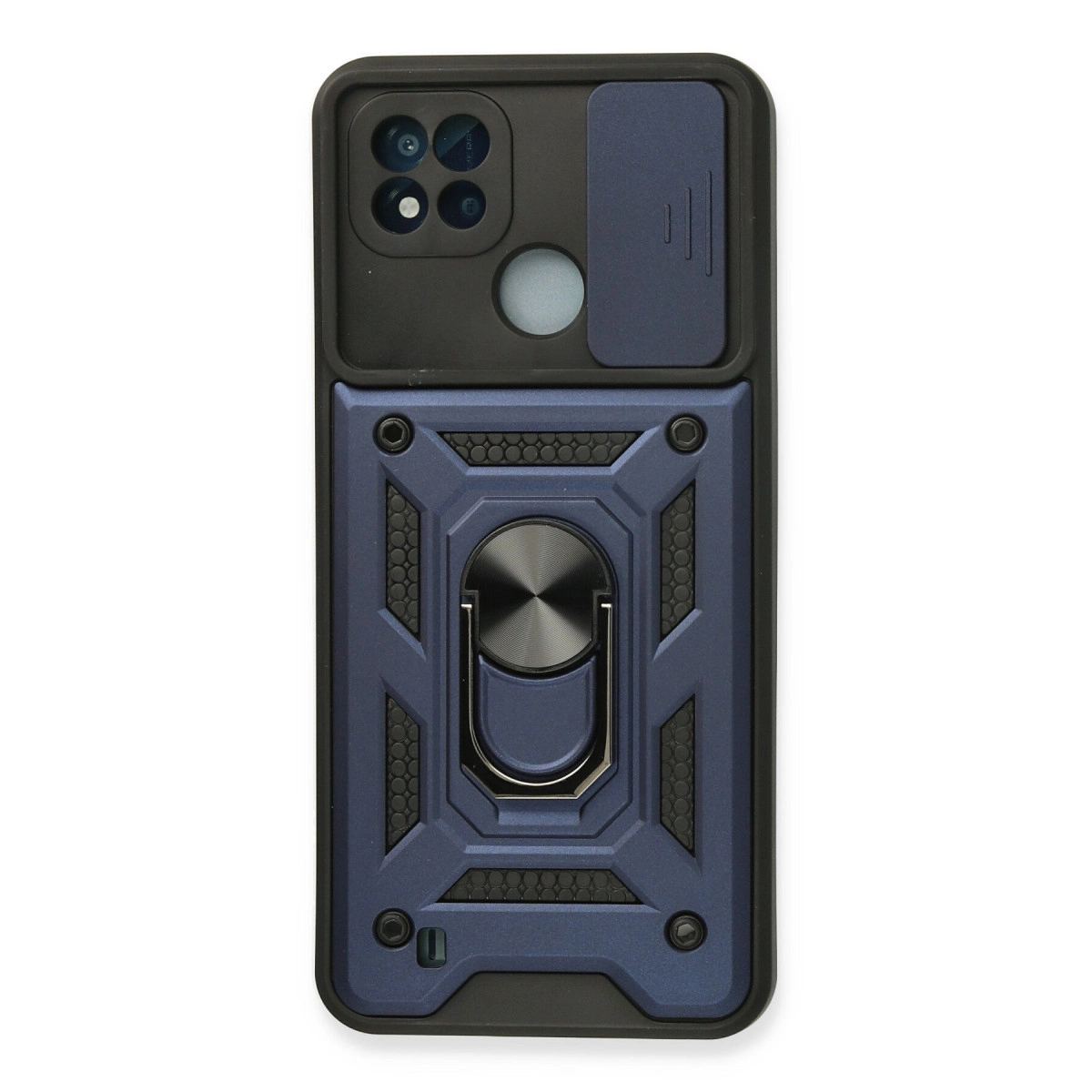 Realme C11 2021 Kılıf Pars Lens Yüzüklü Silikon - Lacivert