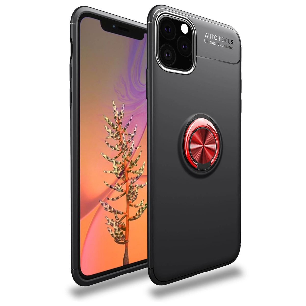 Apple İphone 11 Pro Max Kılıf Range Yüzüklü Silikon - kırmızı