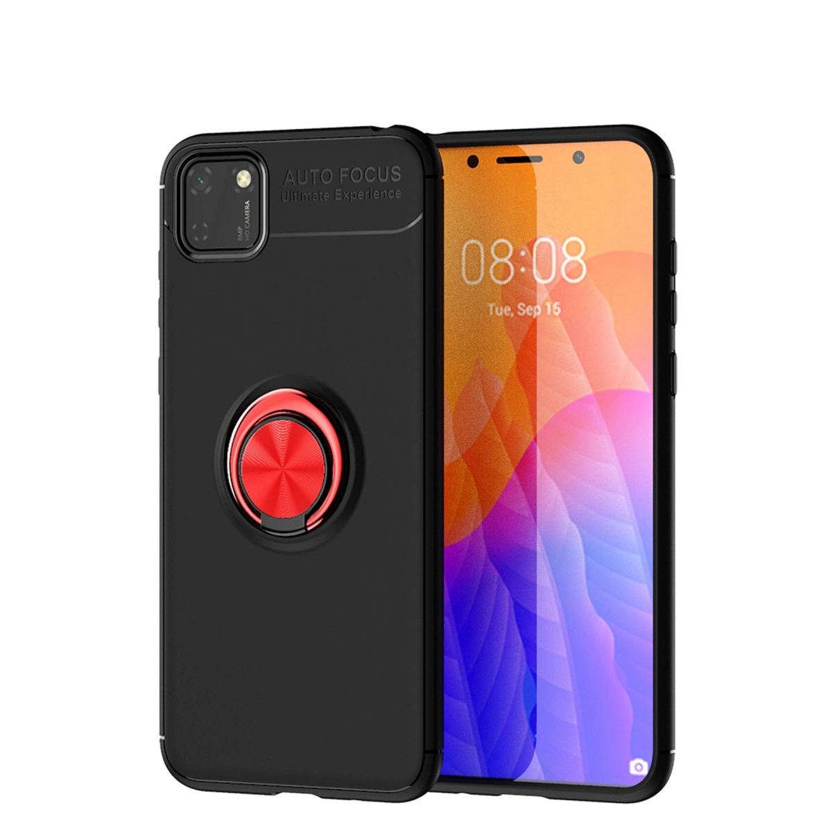 Huawei Y5p Kılıf Range Yüzüklü Silikon - kırmızı