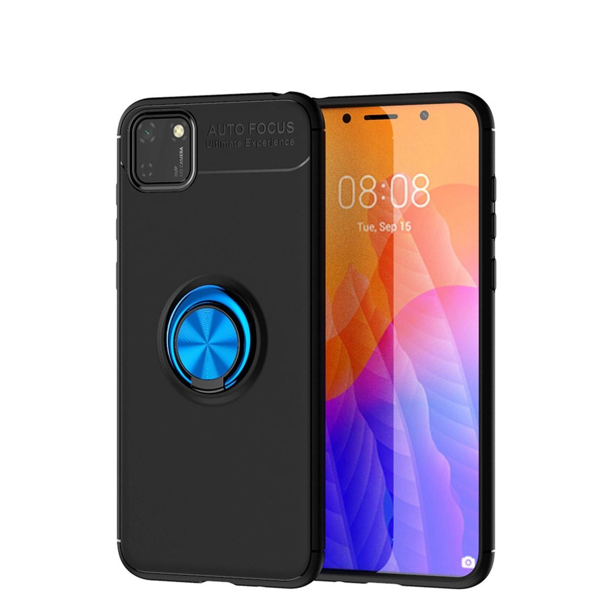 Huawei Y5p Kılıf Range Yüzüklü Silikon - mavi