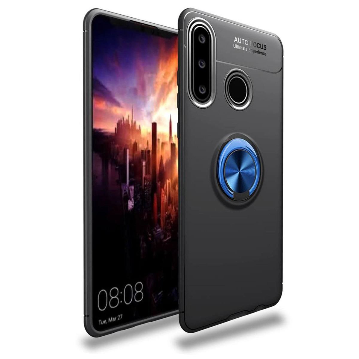 Huawei Y6p Kılıf Range Yüzüklü Silikon - mavi