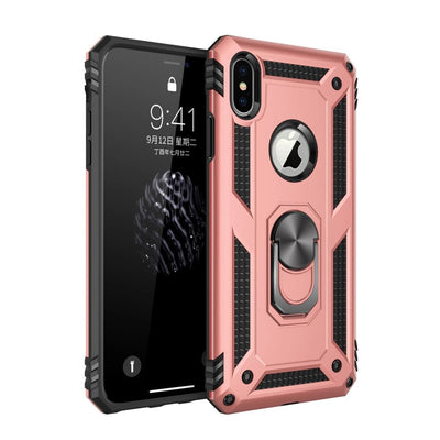 Apple İphone X Kılıf Sofya Yüzüklü Silikon Kapak - Rose