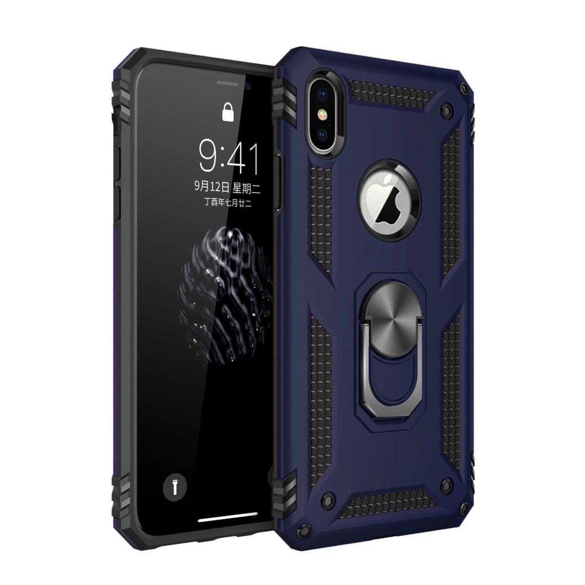 Apple İphone Xs Max Kılıf Sofya Yüzüklü Silikon Kapak - Lacivert