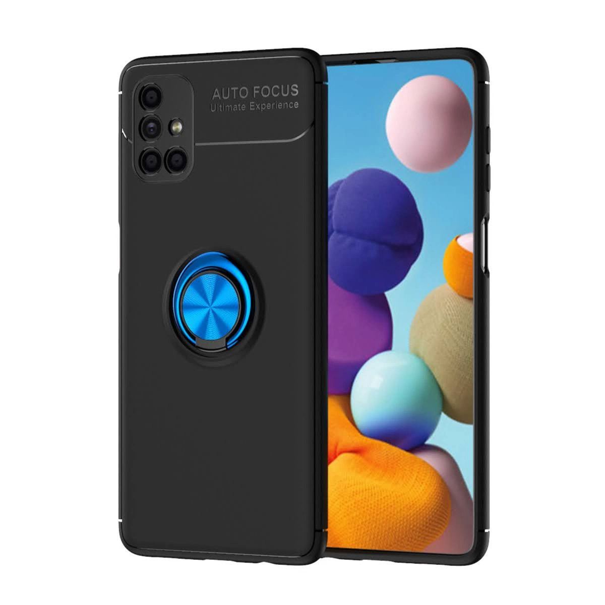 Samsung Galaxy M51 Kılıf Range Yüzüklü Silikon - mavi