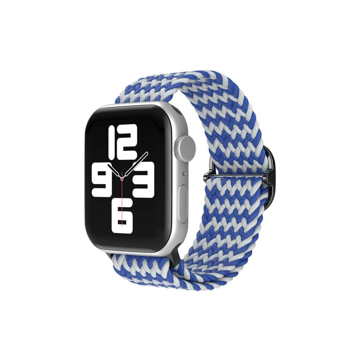 Apple Watch 42mm Kordon - Zigzag Beyaz-mavi