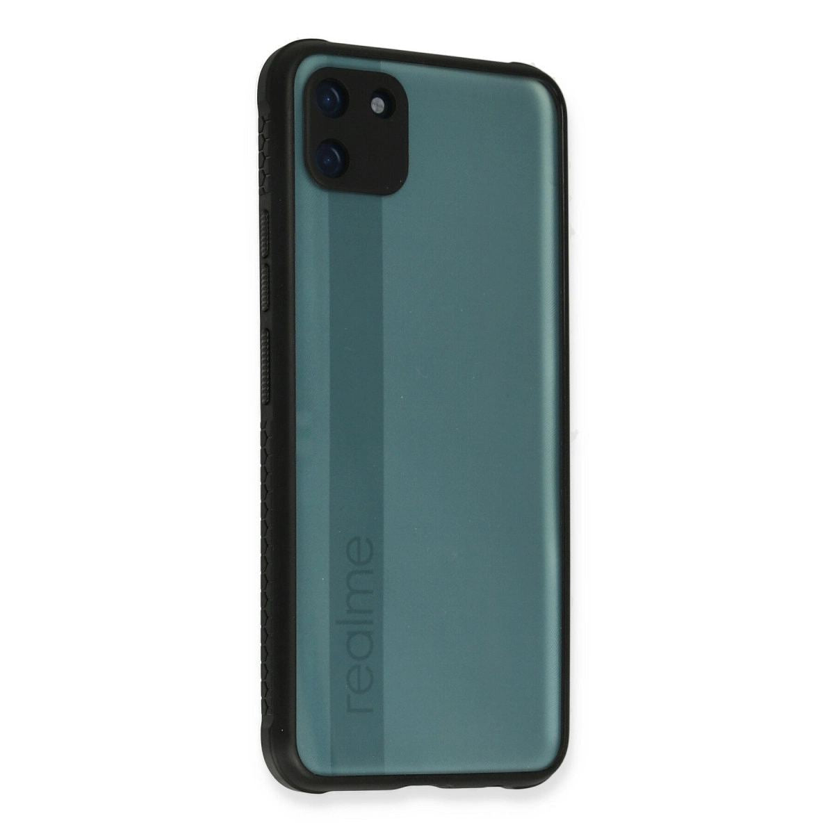 Realme C11 Kılıf Miami Şeffaf Silikon - Siyah