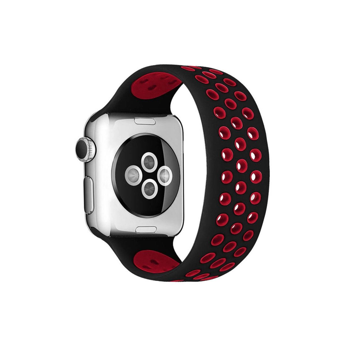Apple Watch 42mm Ayarlı Delikli Silikon Kordon - kırmızı