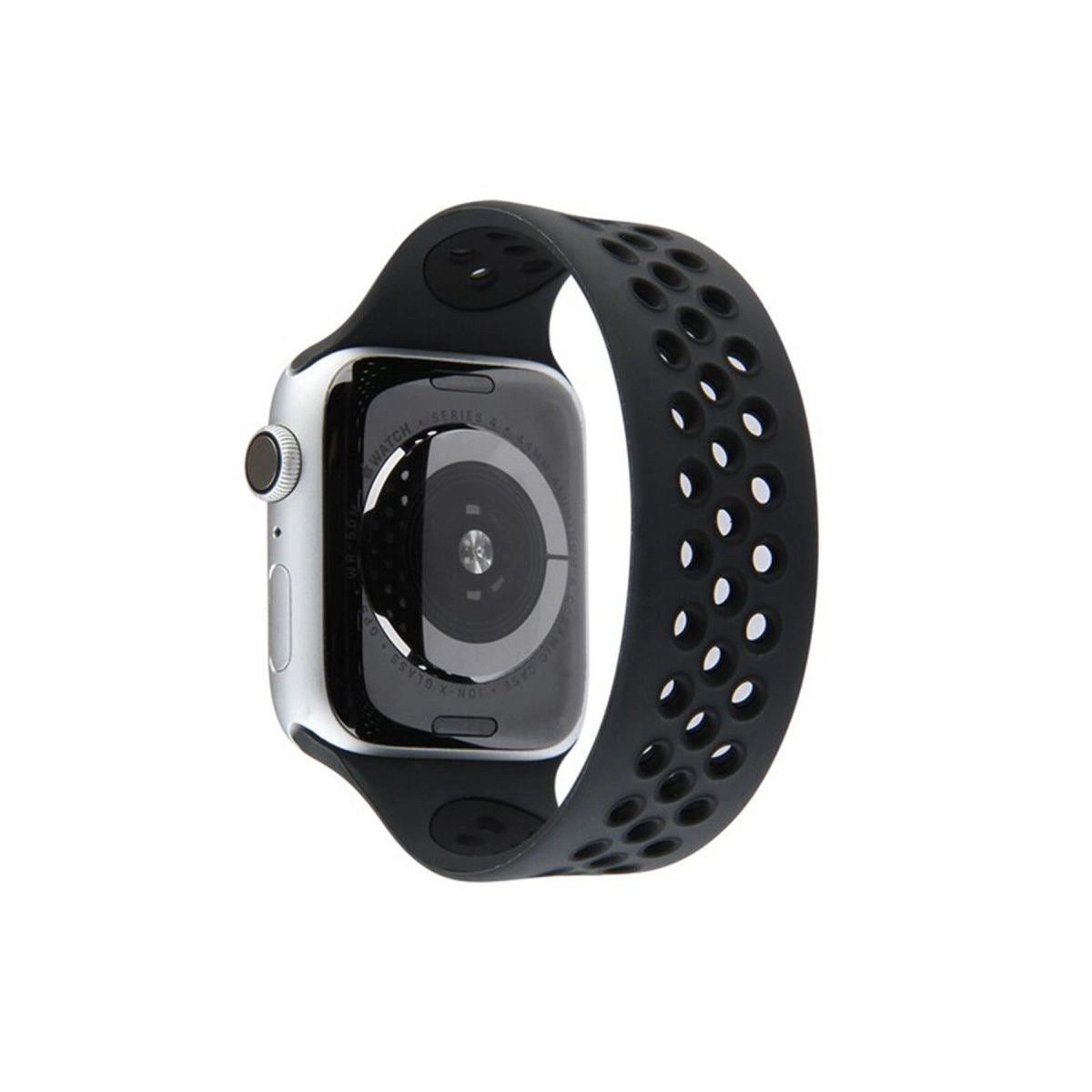 Apple Watch 38mm Ayarlı Delikli Silikon Kordon - siyah