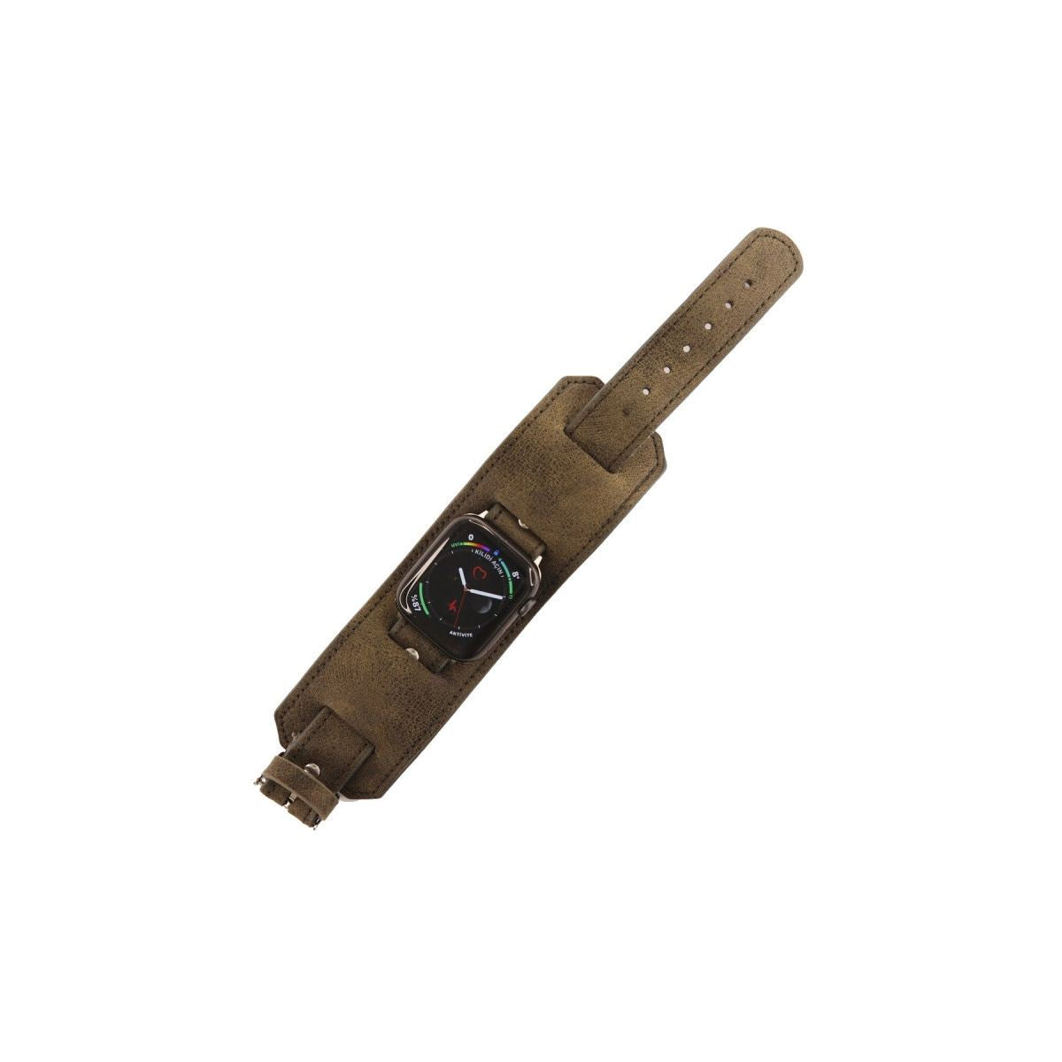 Apple Watch 42mm Nl17 Deri Kordon - Kahverengi