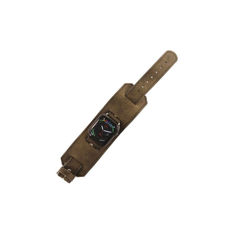 Apple Watch 42mm Nl17 Deri Kordon - Kahverengi