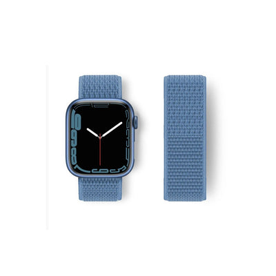 Apple Watch 42mm Hasırlı Cırtcırtlı Kordon - Mavi