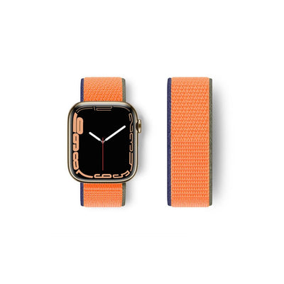 Apple Watch 42mm Hasırlı Cırtcırtlı Kordon - Turuncu