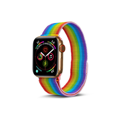 Apple Watch 38mm Metal Mıknatıslı Kordon - Gökkuşağı