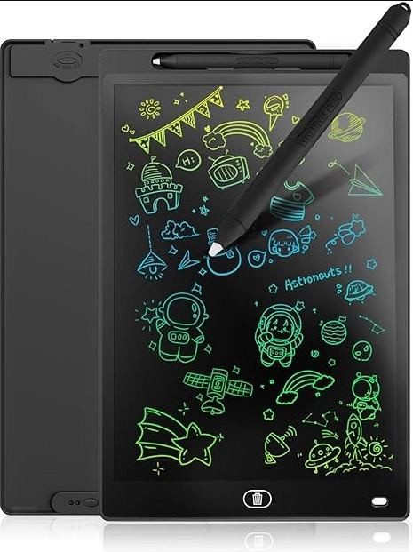 20 Inc Renkli Lcd Grafik Dijital Kalemli Çizim Tableti Yazı Tahta Not Yazma Eğitim Tableti Siyah