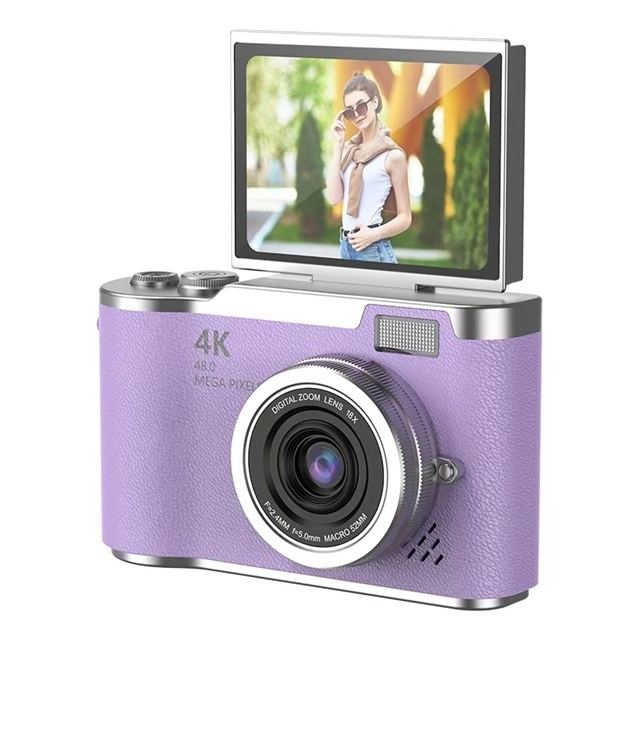 4k Dijital Retro Video Kamera 48mp 18x Zoom Flaşlı (32gb) Kart Dijital Vlog Fotoğraf Makinesi Türkçe