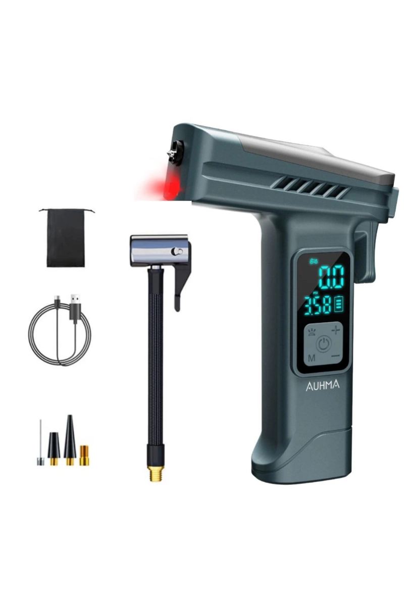 Araba Hava Pompası 4’ü 1 Arada: Kompresör + Cam Kırıcı + Kemer Kesici + Led Işık Şarjlı 4000mah Araç Kompresörlü