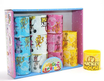 Mickey Mouse Ve Minnie Baskılı Magic Spring Stres Yayı - Standlı Karışık Renk 12'li Seti Alk3985