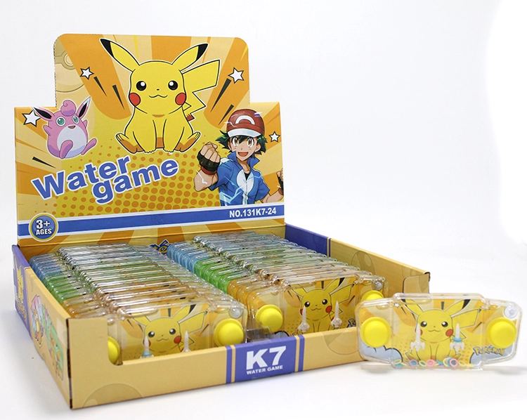 Pikachu Baskılı Sulu Oyun - Şeffaf Gövdeli Dikdörtgen El Konsolu Su Oyunu Alk3990