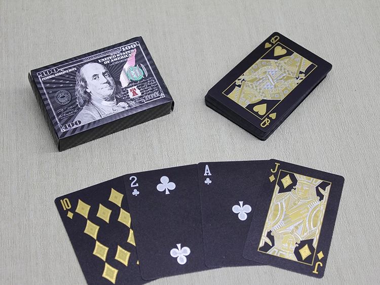 Gümüş Dolar Tasarımlı Siyah İskambil Oyun Kartı Alk4337