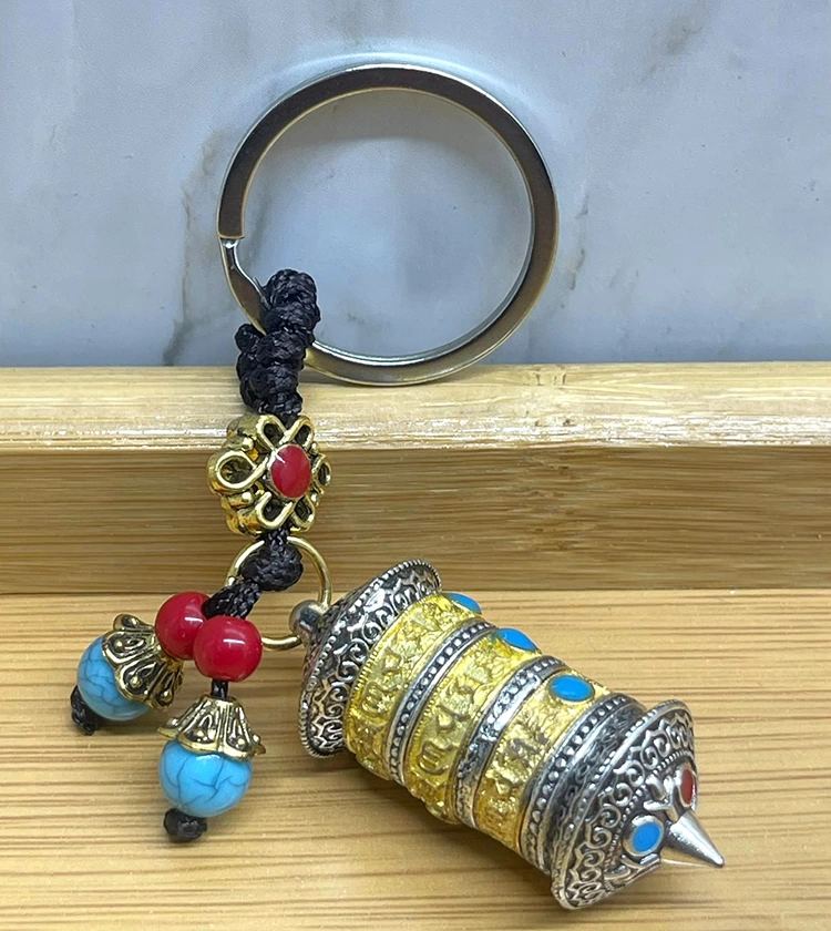 Metal Tibet Şans Çarkı Anahtarlık Alk4462
