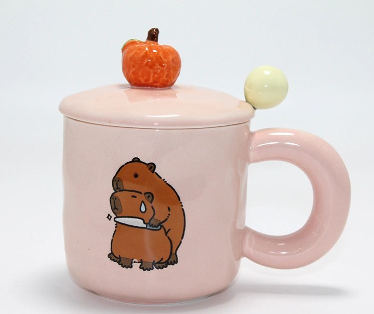 3d Capybara Desenli Porselen Kupa Bardak Alk4504