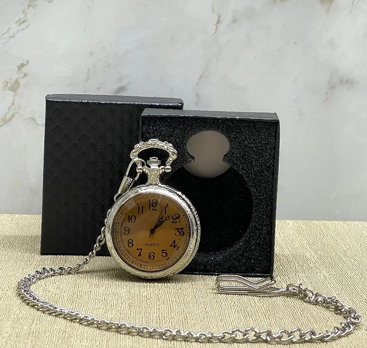 Özel Kutulu Camlı Gümüş Köstekli Saat Alk4661