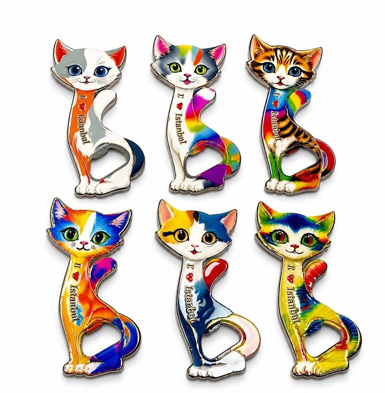 Kedi Tasarımı İstanbul Temalı Buzdolapı Süsü Magnet Alk5409