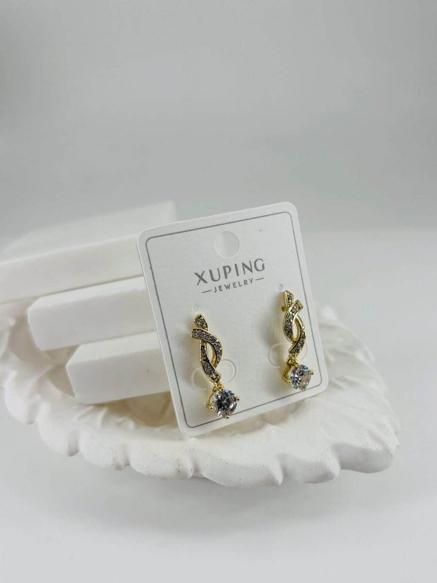 Zirkon Taşlı Pirinç Zirkon Küpe - Kp00322