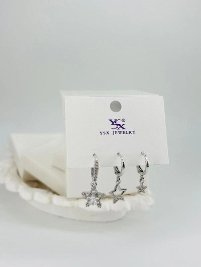 Yıldız Detaylı Üçlü Kombin Küpe