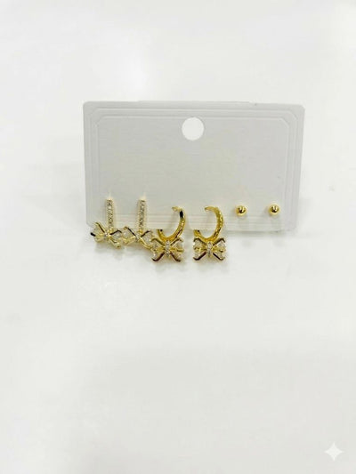 Fiyonk Detaylı Sallantılı Altılı Küpe