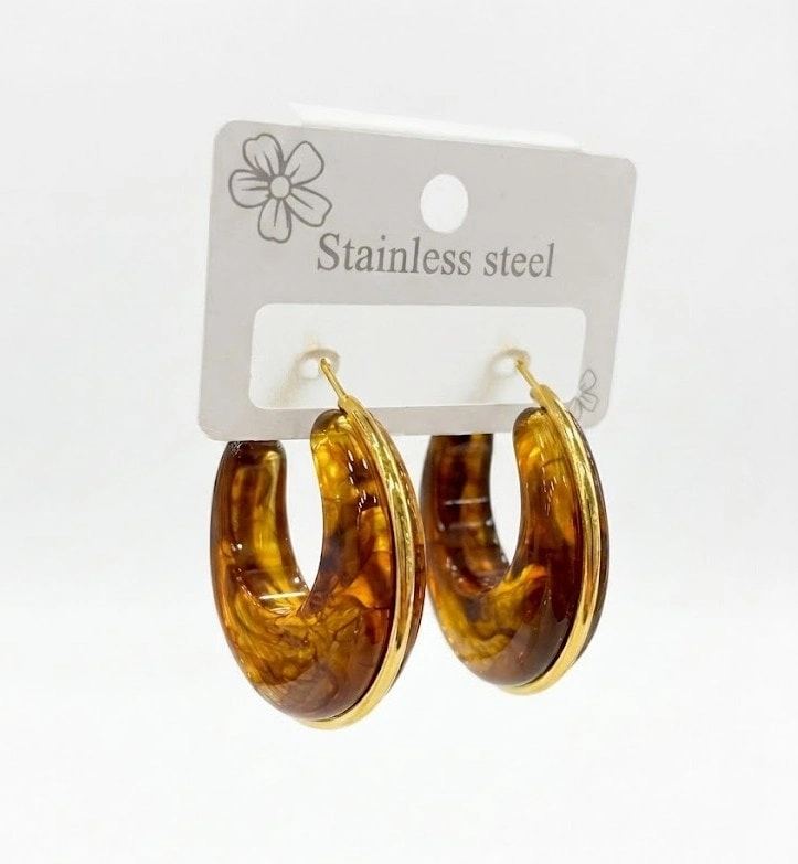 Golden Marble Vintage Küpe