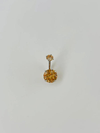Turuncu Taşlı Göbek Piercing