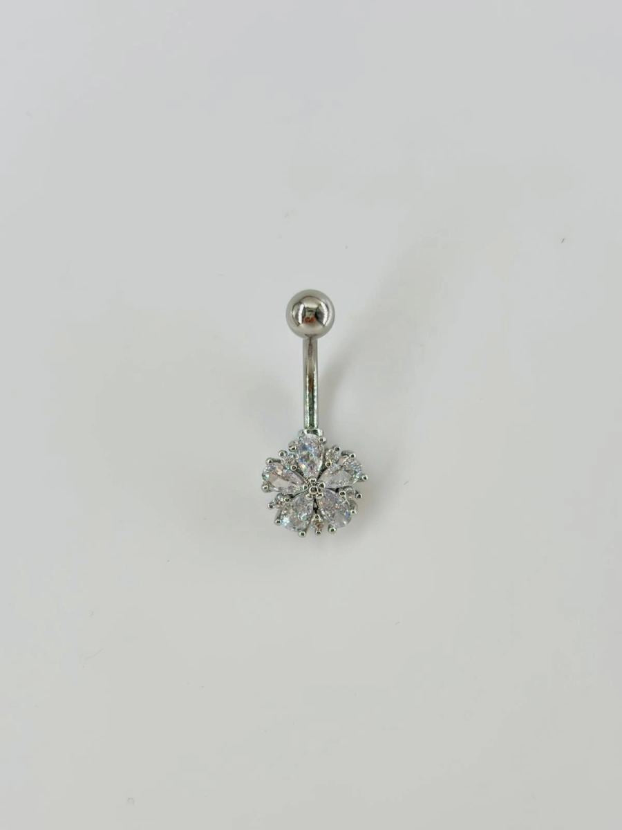 Çiçek Detaylı Göbek Piercing