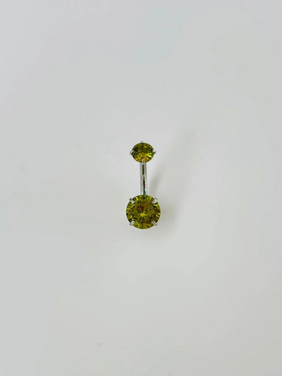 Yeşil Taşlı Göbek Piercing