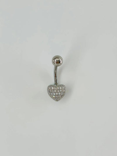 Kalp Detaylı Göbek Piercing