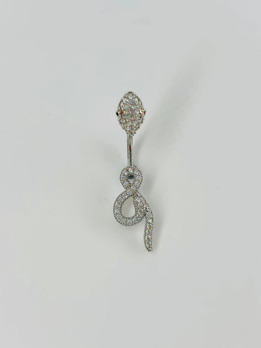 Yılan Detaylı Göbek Piercing