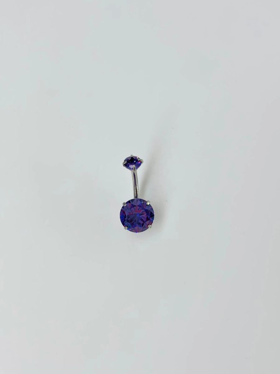 Mor Taşlı Göbek Piercing