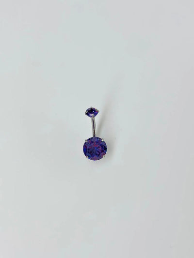 Mor Taşlı Göbek Piercing