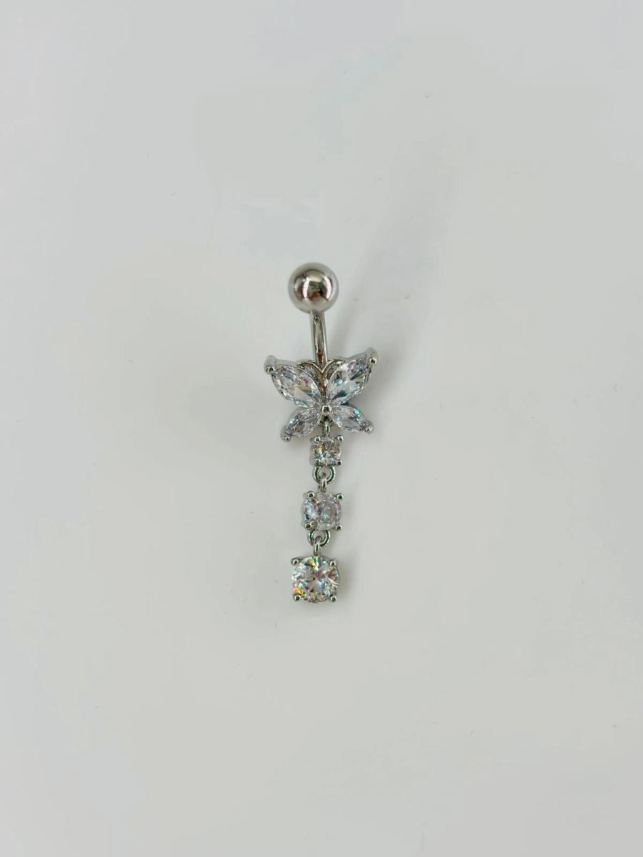Sallantılı Çiçek Detaylı Göbek Piercing