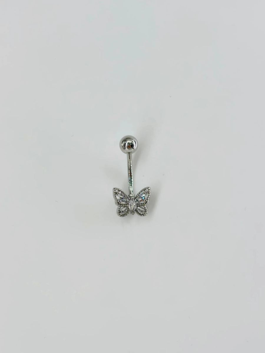 Kelebek Detaylı Göbek Piercing