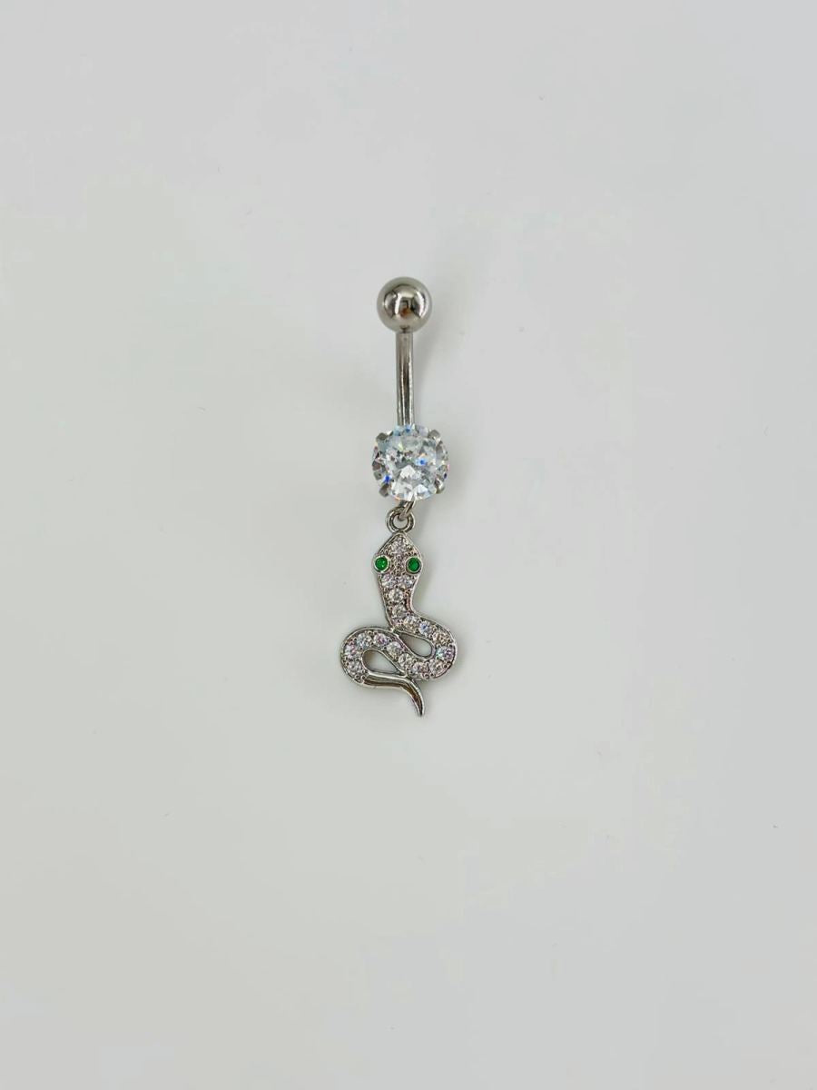 Yılan Detaylı Göbek Piercing