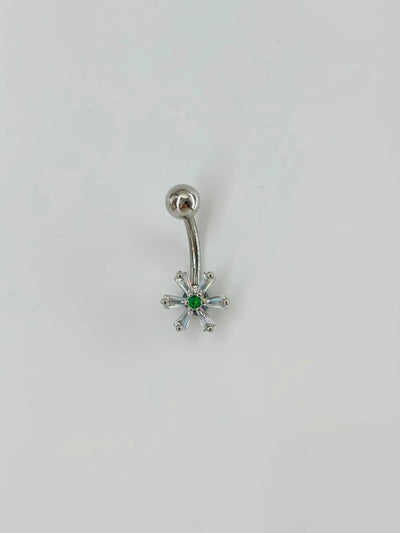 Çiçek Detaylı Göbek Piercing