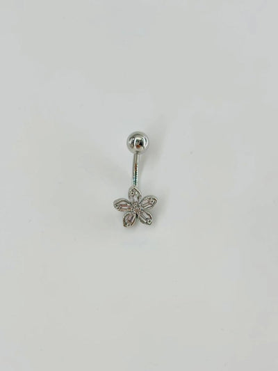 Çiçek Detaylı Göbek Piercing