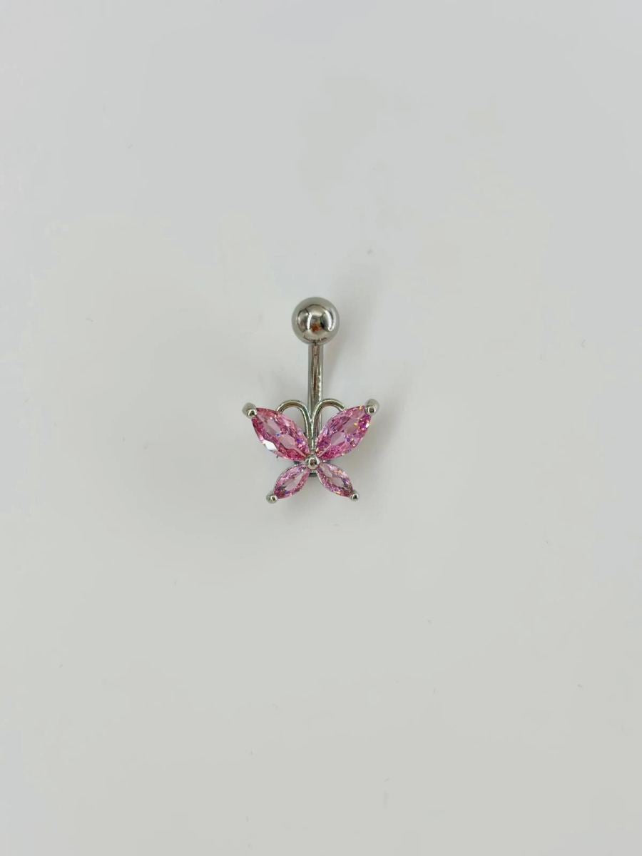 Kelebek Detaylı Göbek Piercing